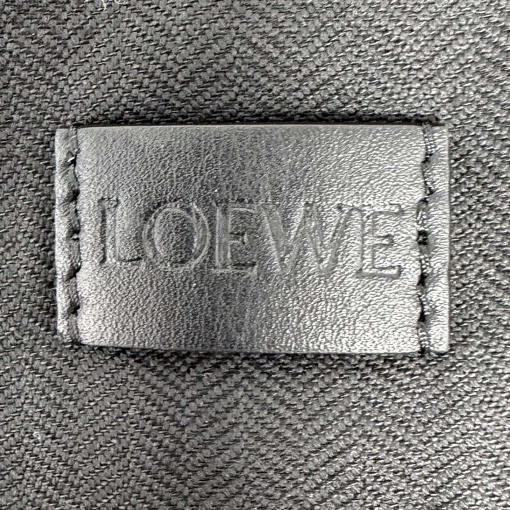 LOEWE Black Canvas Yellow Floral Tulip Drawstring Pouch Bag FLAWED